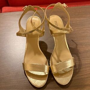 Michael Kors Metallic Gold Ankle-Strap Heels